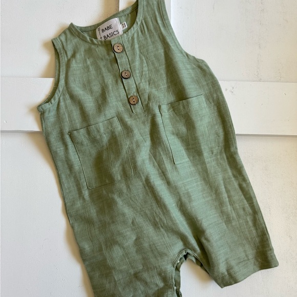 babe basics Other - Babe Basics Olive Green Buttoned Romper